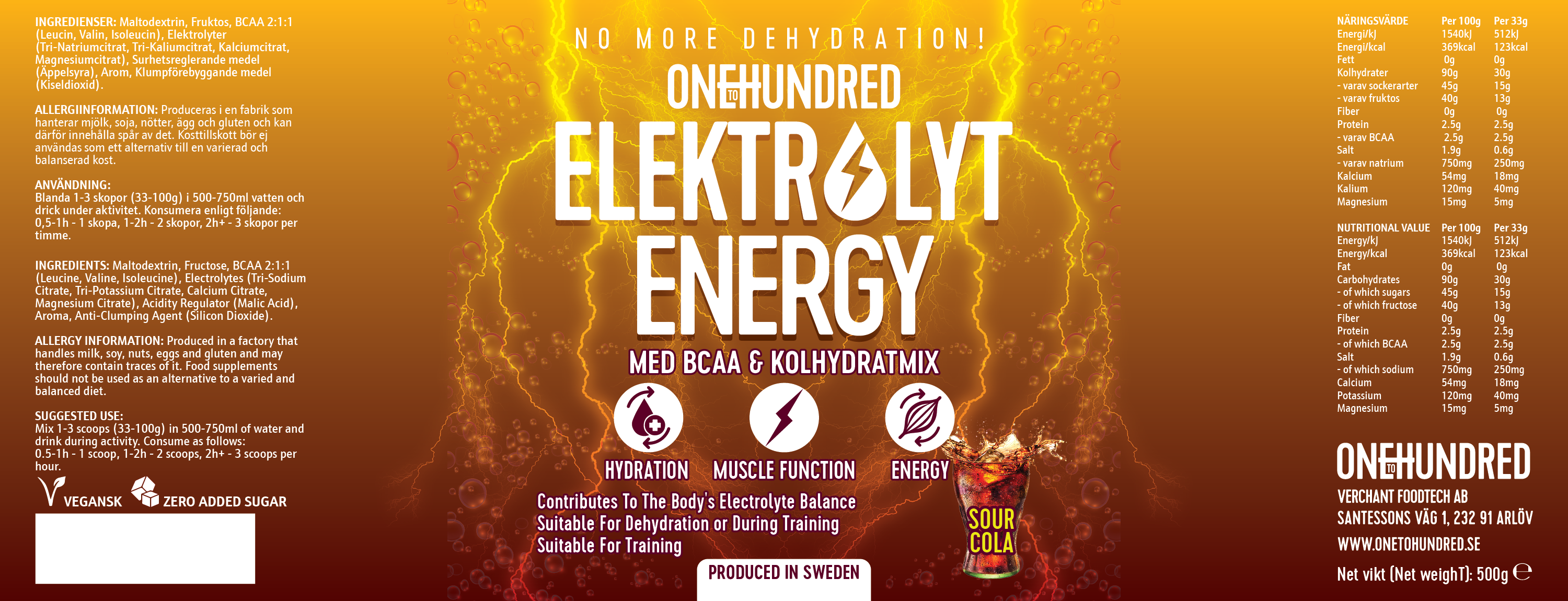 Elektrolyt Energy Sour Cola 500 g