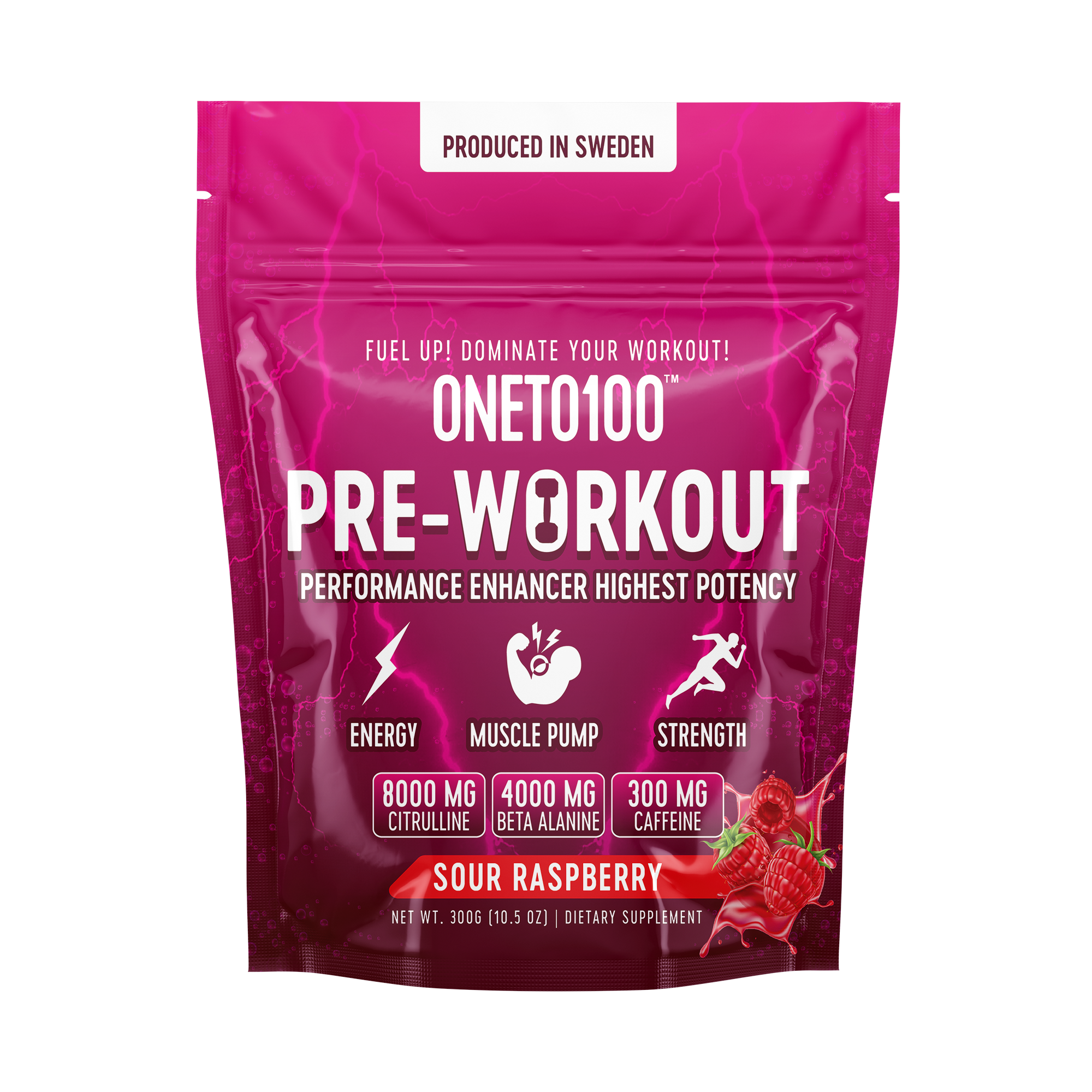 Pre Workout Sour Raspberry 300 g